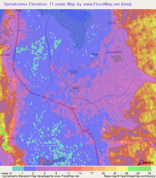 Upmalciems,Latvia Elevation Map