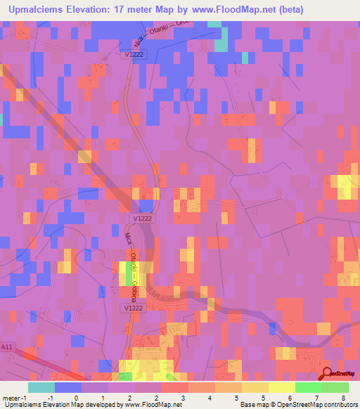 Upmalciems,Latvia Elevation Map