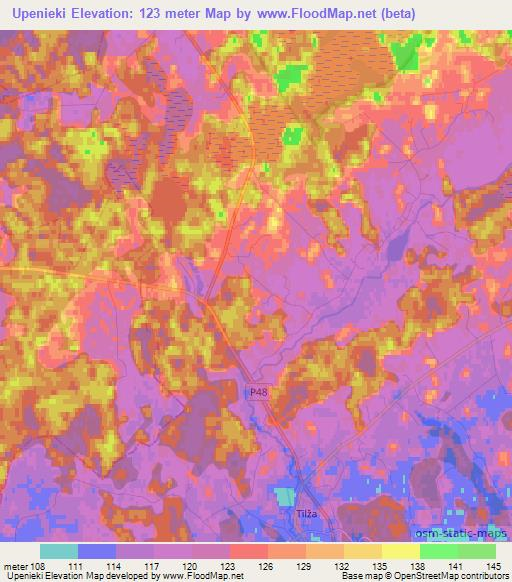 Upenieki,Latvia Elevation Map