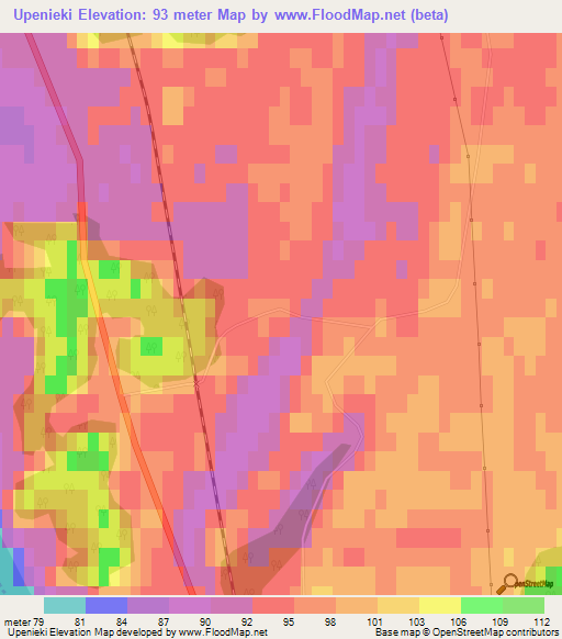 Upenieki,Latvia Elevation Map