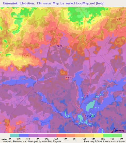 Umernieki,Latvia Elevation Map