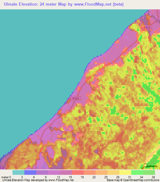 Ulmale,Latvia Elevation Map