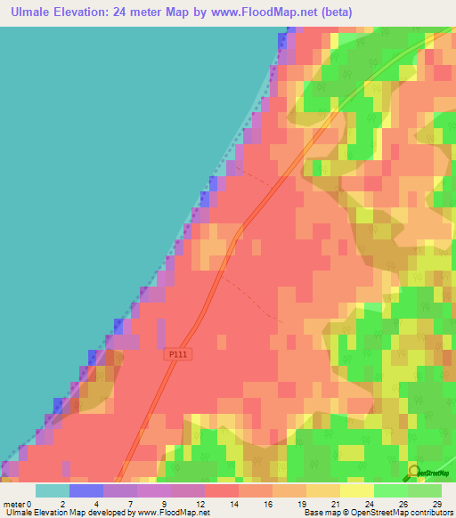 Ulmale,Latvia Elevation Map