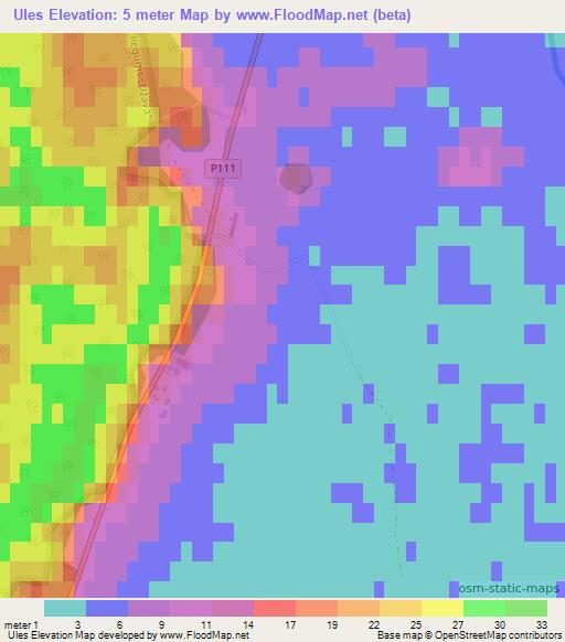 Ules,Latvia Elevation Map