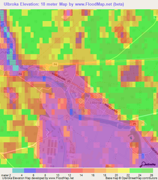 Ulbroka,Latvia Elevation Map