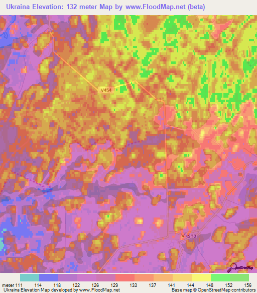 Ukraina,Latvia Elevation Map