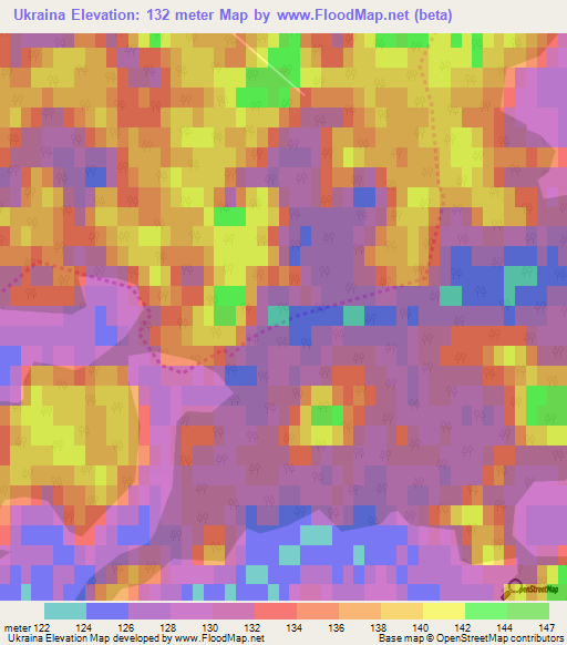 Ukraina,Latvia Elevation Map