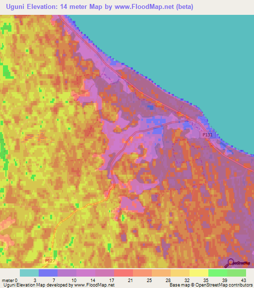 Uguni,Latvia Elevation Map