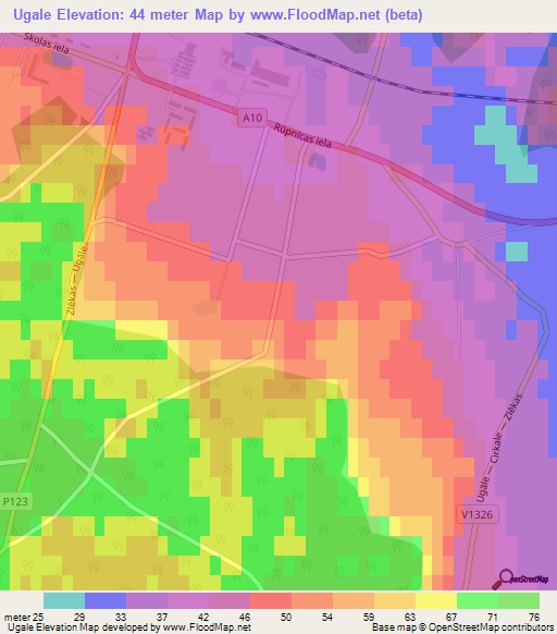 Ugale,Latvia Elevation Map