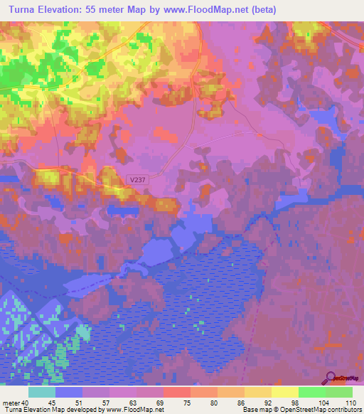 Turna,Latvia Elevation Map