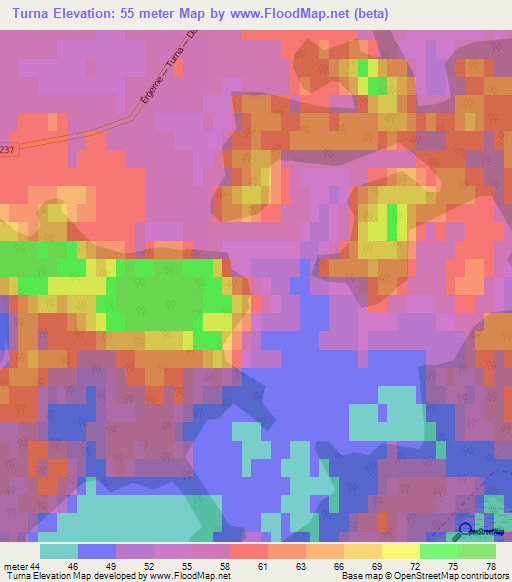 Turna,Latvia Elevation Map