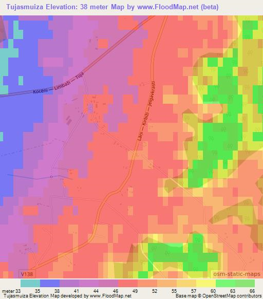 Tujasmuiza,Latvia Elevation Map