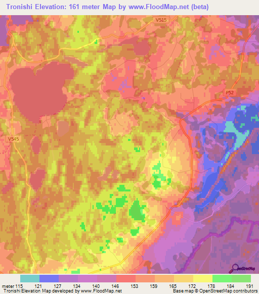 Tronishi,Latvia Elevation Map