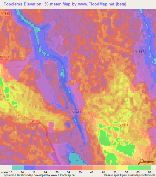 Topciems,Latvia Elevation Map