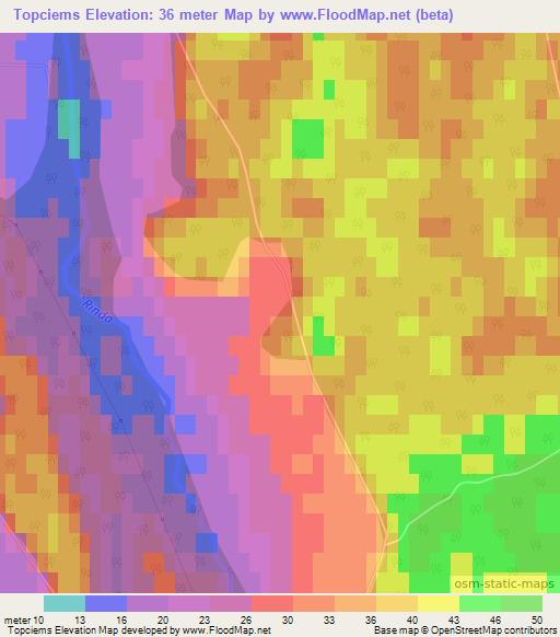 Topciems,Latvia Elevation Map