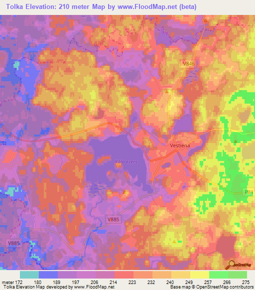 Tolka,Latvia Elevation Map