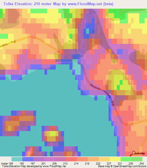 Tolka,Latvia Elevation Map