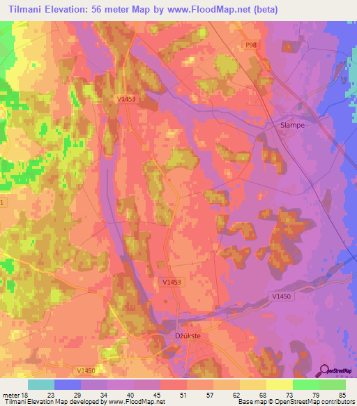 Tilmani,Latvia Elevation Map