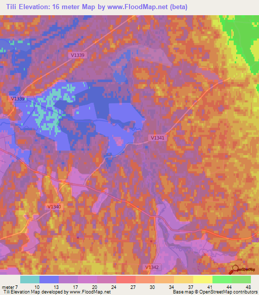 Tili,Latvia Elevation Map