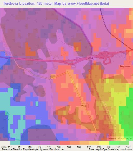 Terehova,Latvia Elevation Map