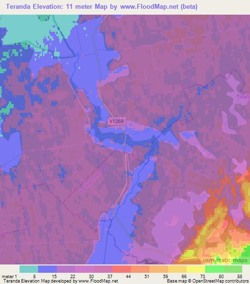 Teranda,Latvia Elevation Map