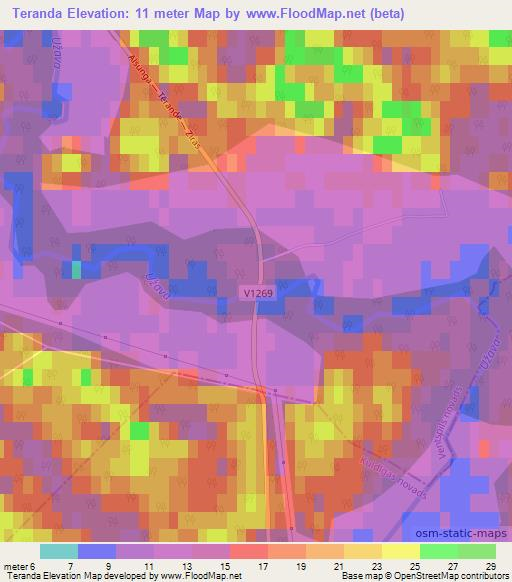 Teranda,Latvia Elevation Map