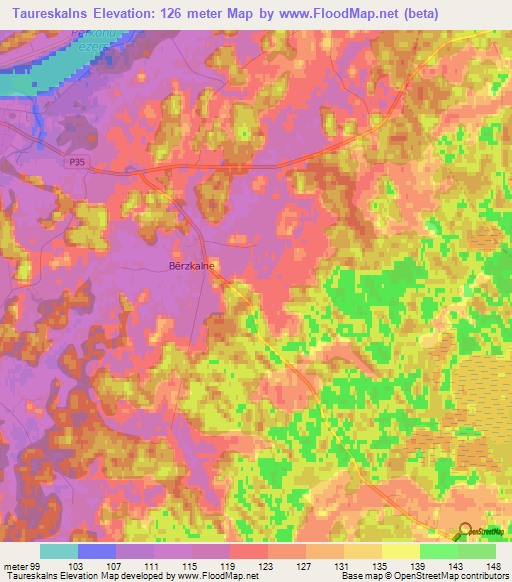 Taureskalns,Latvia Elevation Map