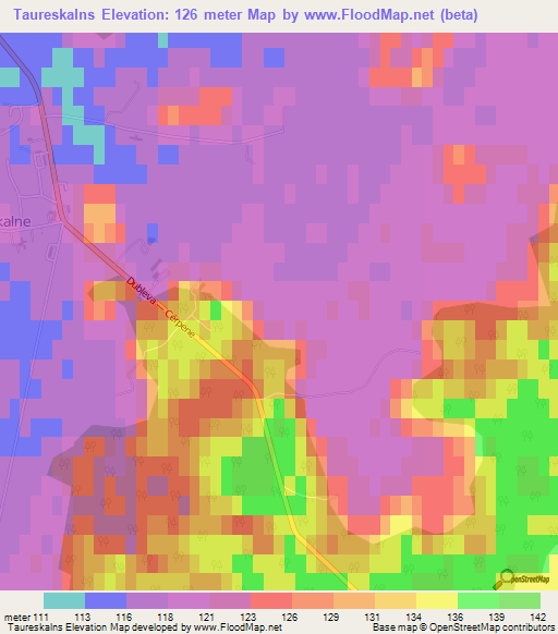 Taureskalns,Latvia Elevation Map