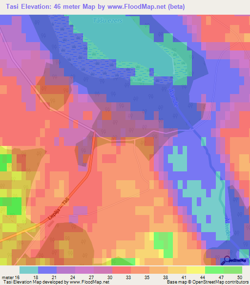 Tasi,Latvia Elevation Map