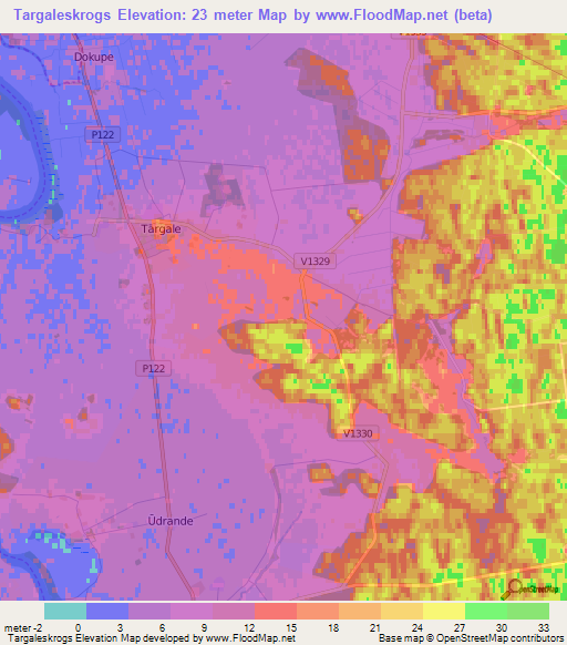 Targaleskrogs,Latvia Elevation Map