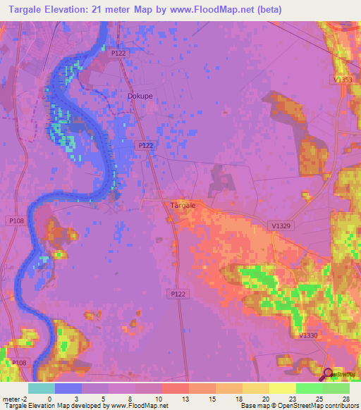 Targale,Latvia Elevation Map