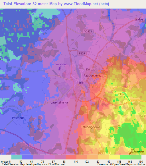 Talsi,Latvia Elevation Map