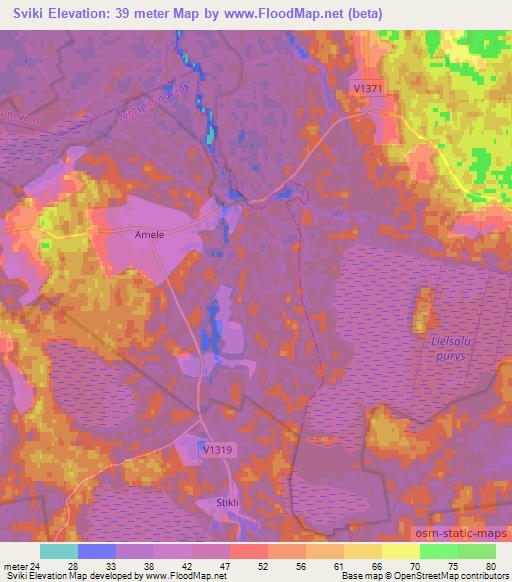 Sviki,Latvia Elevation Map