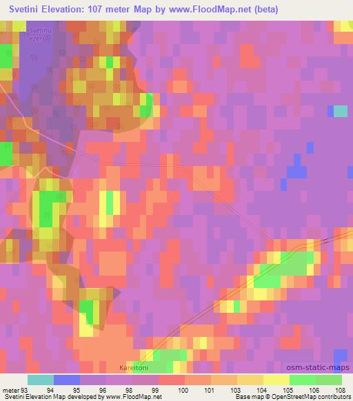 Svetini,Latvia Elevation Map