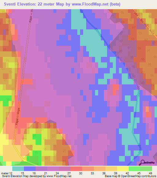 Sventi,Latvia Elevation Map