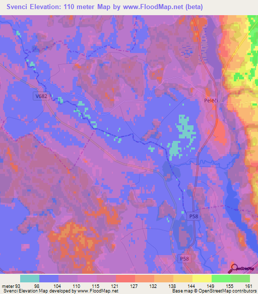 Svenci,Latvia Elevation Map