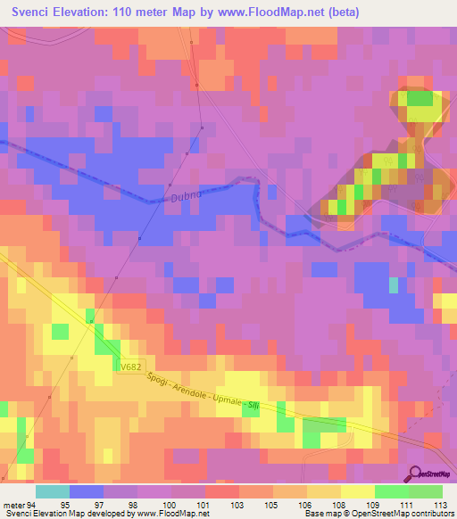 Svenci,Latvia Elevation Map