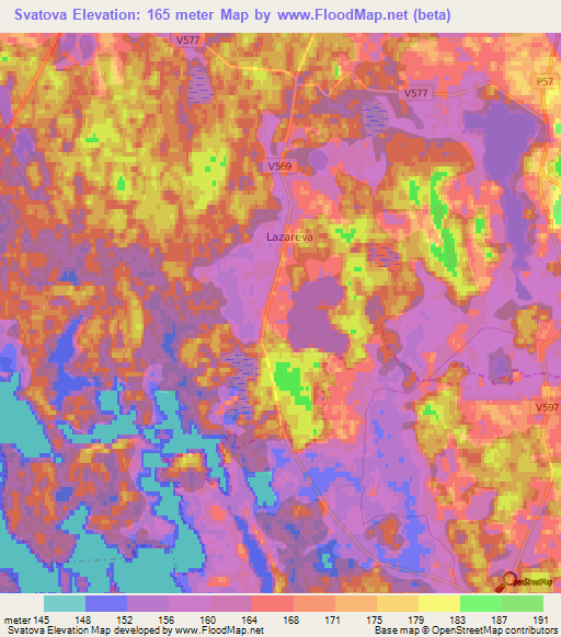 Svatova,Latvia Elevation Map