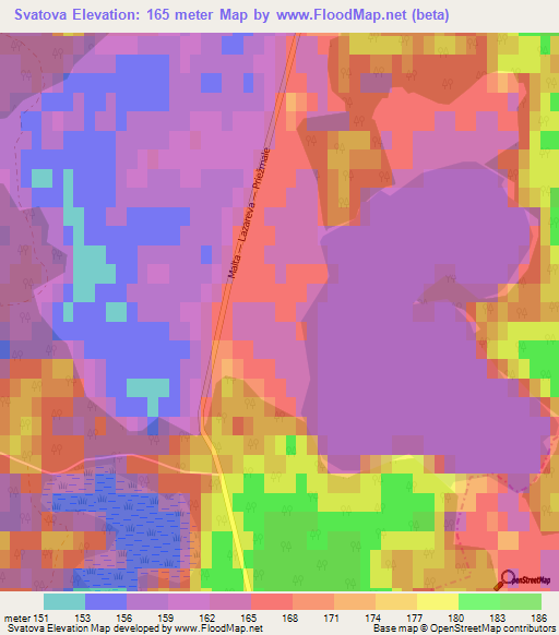 Svatova,Latvia Elevation Map