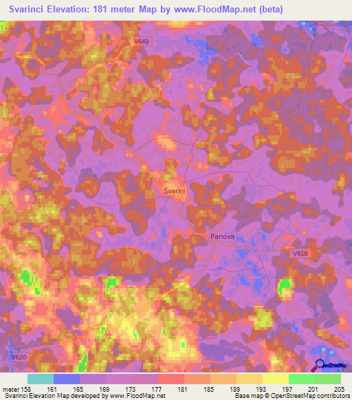 Svarinci,Latvia Elevation Map