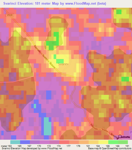 Svarinci,Latvia Elevation Map