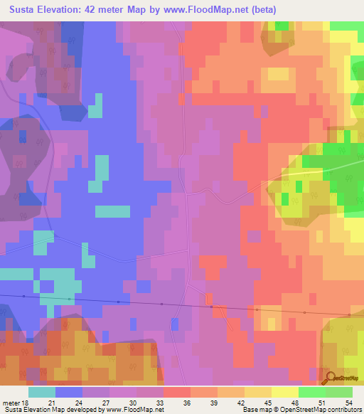 Susta,Latvia Elevation Map