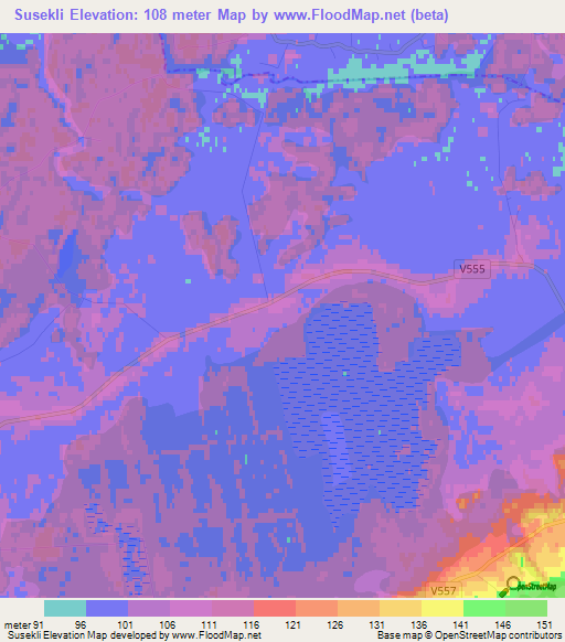 Susekli,Latvia Elevation Map