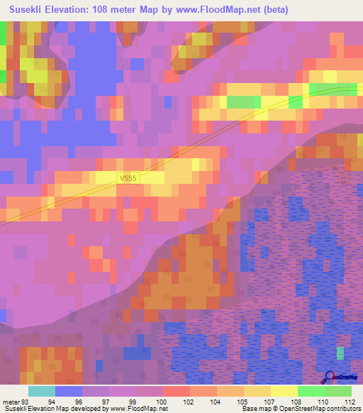 Susekli,Latvia Elevation Map