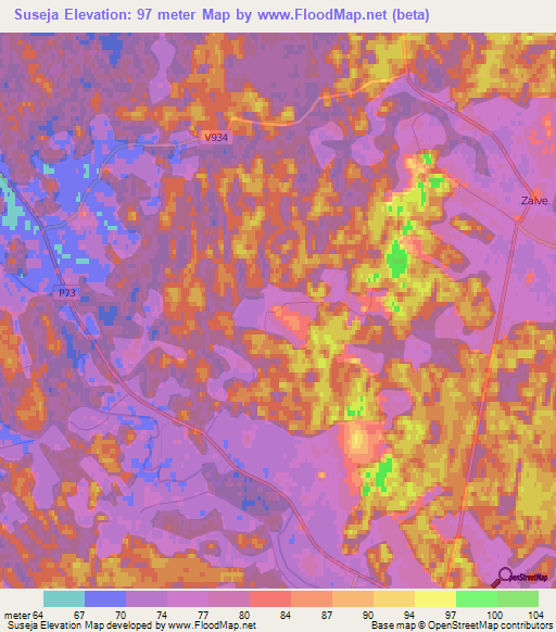 Suseja,Latvia Elevation Map