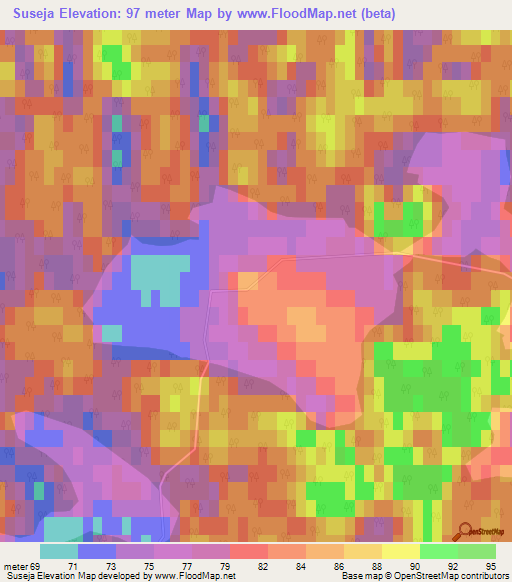 Suseja,Latvia Elevation Map