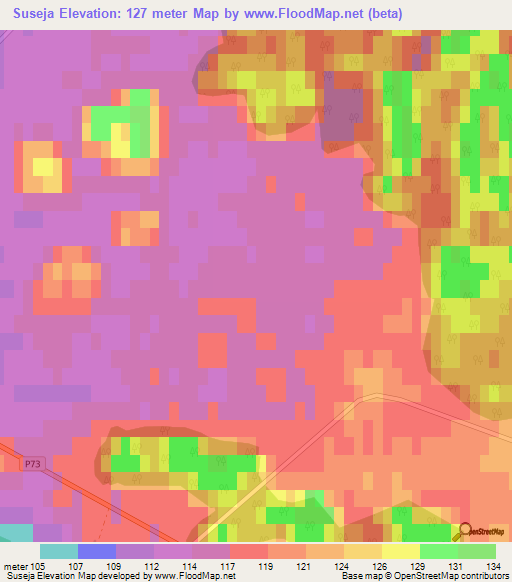 Suseja,Latvia Elevation Map