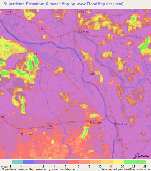 Superdente,Latvia Elevation Map