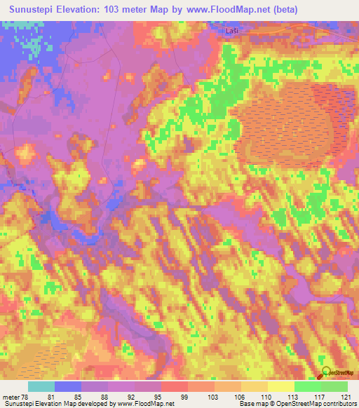 Sunustepi,Latvia Elevation Map