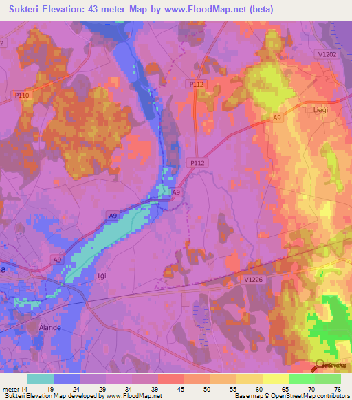 Sukteri,Latvia Elevation Map